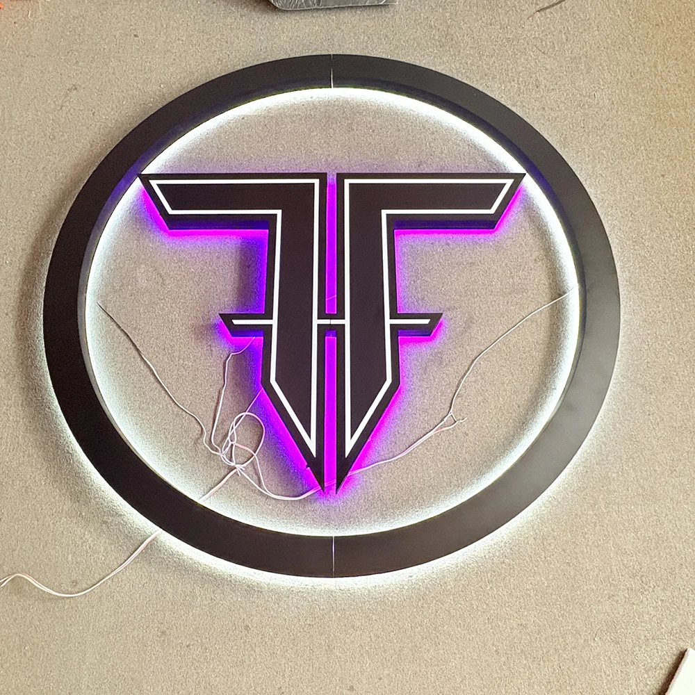TT Circle Logo – Backlit Stainless Steel Acrylic LED Sign (Sydney) - image 3