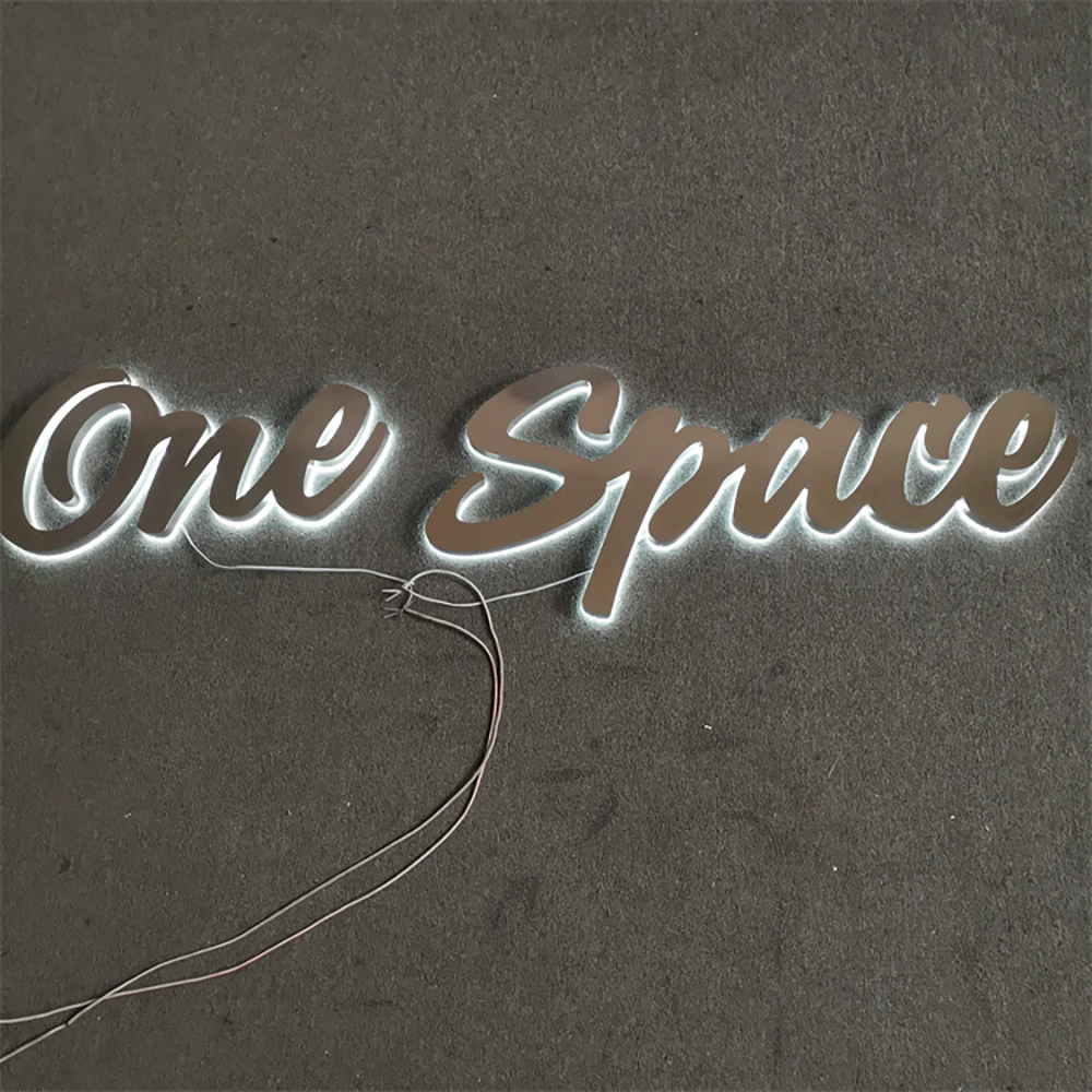 One Space – Backlit Stainless Steel Acrylic LED Sign (Sydney) - image 1