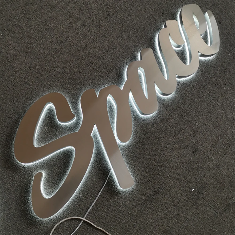 One Space – Backlit Stainless Steel Acrylic LED Sign (Sydney) - image 2