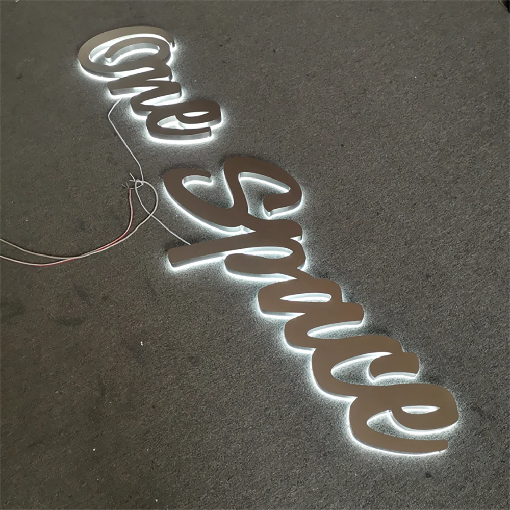 One Space – Backlit Stainless Steel Acrylic LED Sign (Sydney) - image 3