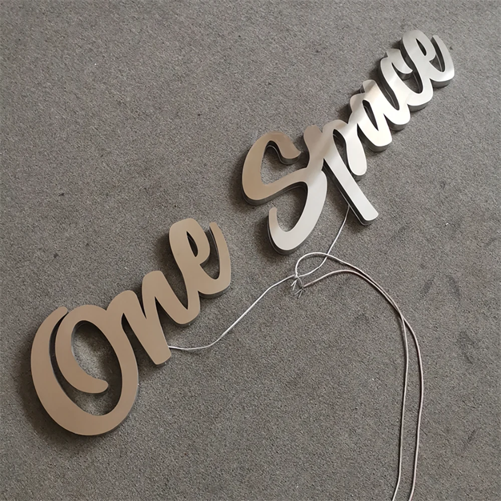 One Space – Backlit Stainless Steel Acrylic LED Sign (Sydney) - image 4
