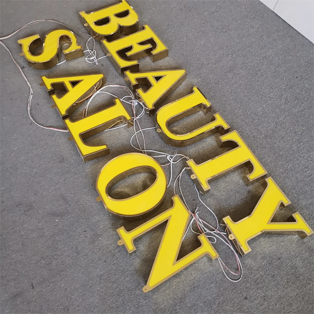Beauty Salon – Trimcap Frontlit LED Stainless Steel Acrylic PVC Sign (Sydney) - image 2