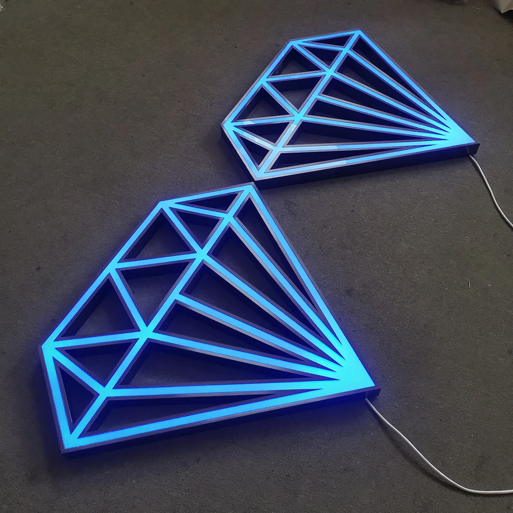 Diamond Logo – Trimcap Frontlit LED Stainless Steel Acrylic PVC Sign (Sydney) - image 3