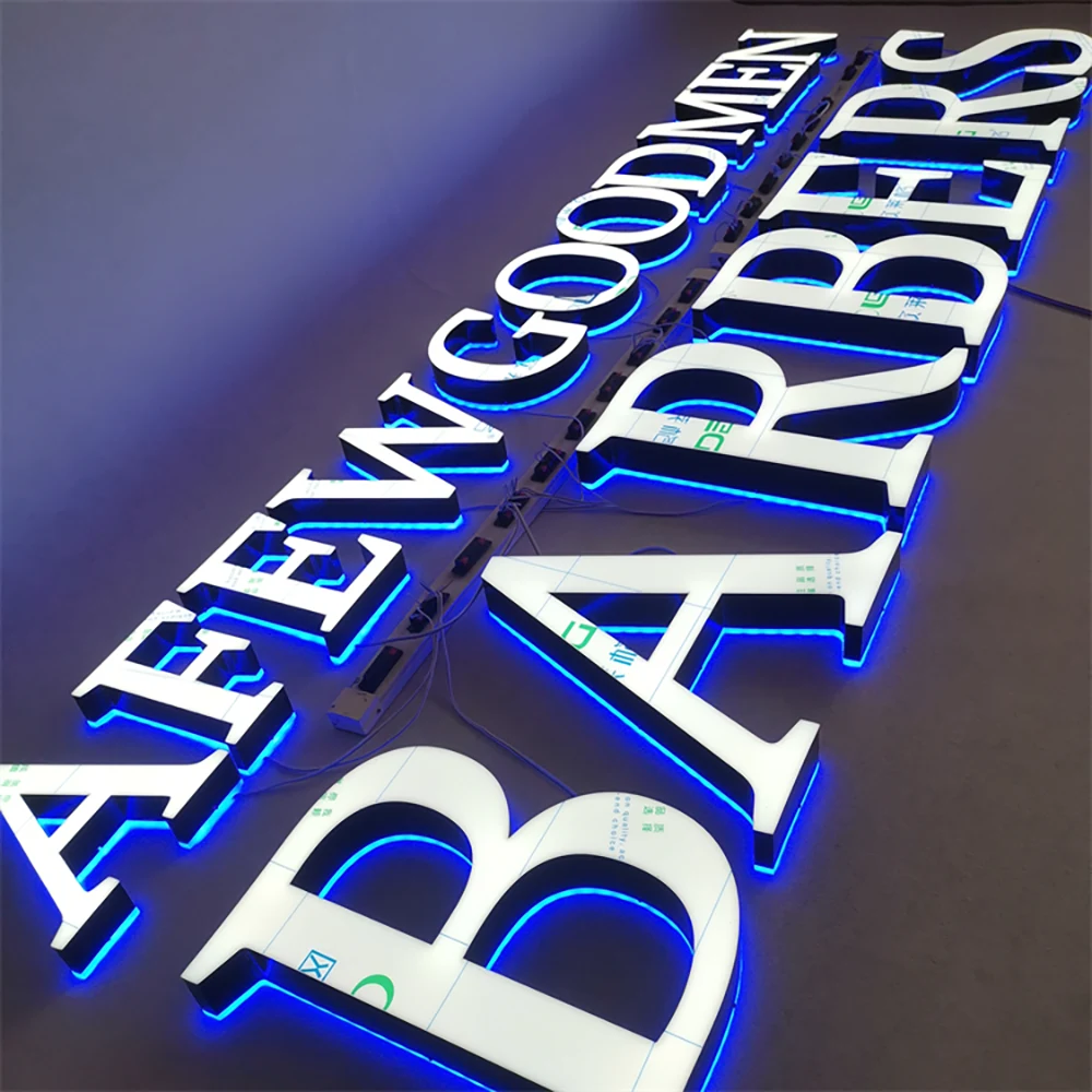 A Few Good Men Barbers – Trimless Frontlit & Backlit LED Aluminum Acrylic Sign (Sydney) - image 1