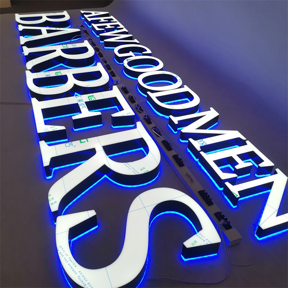 A Few Good Men Barbers – Trimless Frontlit & Backlit LED Aluminum Acrylic Sign (Sydney) - image 2