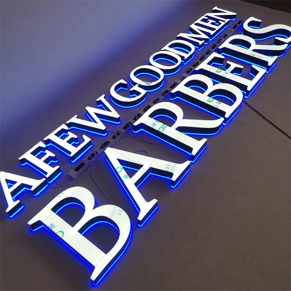 A Few Good Men Barbers – Trimless Frontlit & Backlit LED Aluminum Acrylic Sign (Sydney) - image 3