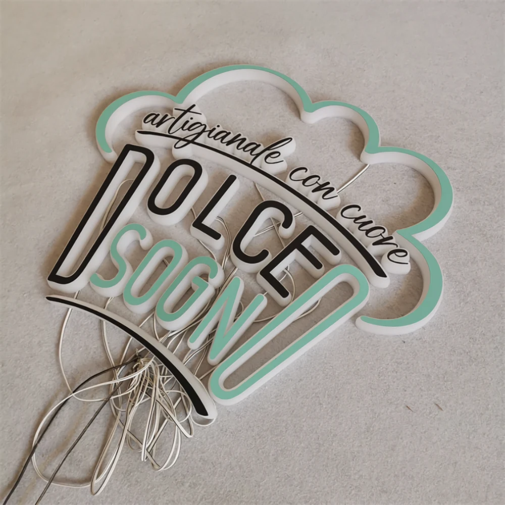Dolce Sogni – Mini Backlit LED Stainless Steel Acrylic Illuminated Sign (Sydney) - image 3