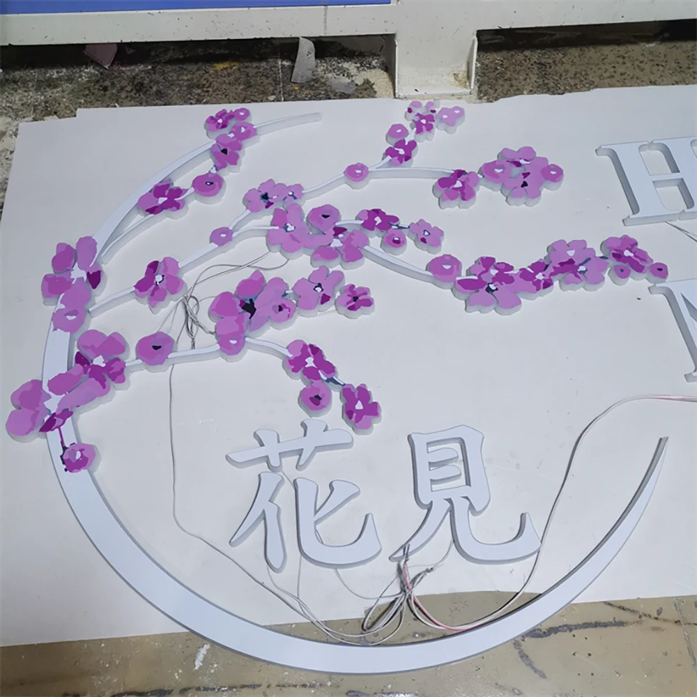 Hanami Sushi & Sake Bar – Mini Backlit LED Stainless Steel Acrylic Sign (Sydney) - image 4