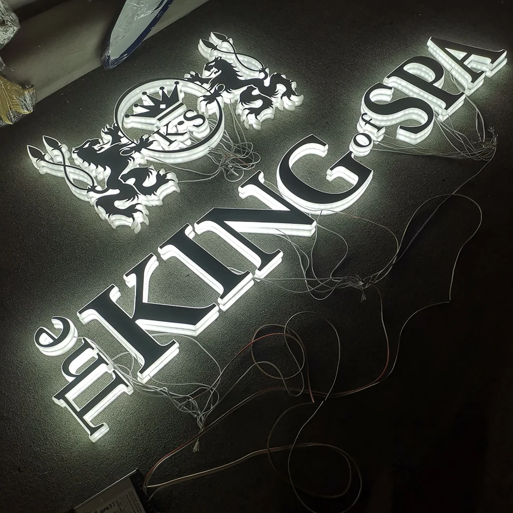 King Spa – Mini Backlit LED Stainless Steel Acrylic Illuminated Sign (Sydney) - image 1