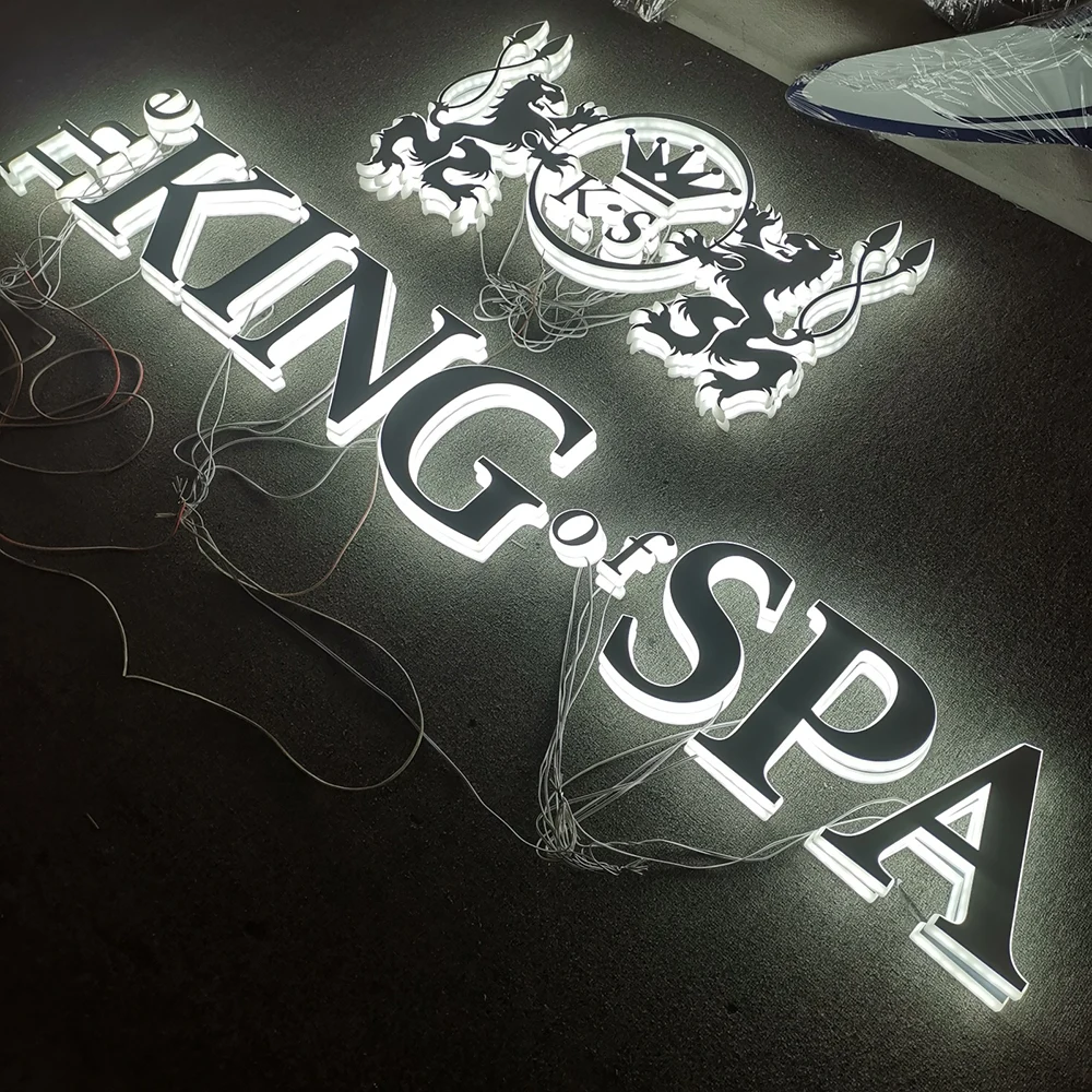 King Spa – Mini Backlit LED Stainless Steel Acrylic Illuminated Sign (Sydney) - image 2