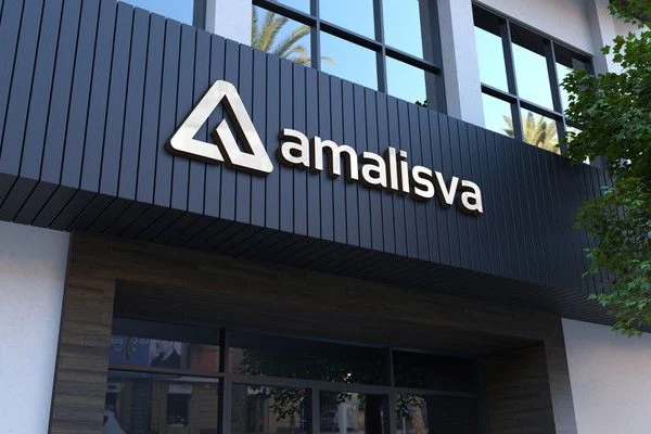 Brushed stainless steel 3D letter shopfront sign with modern logo